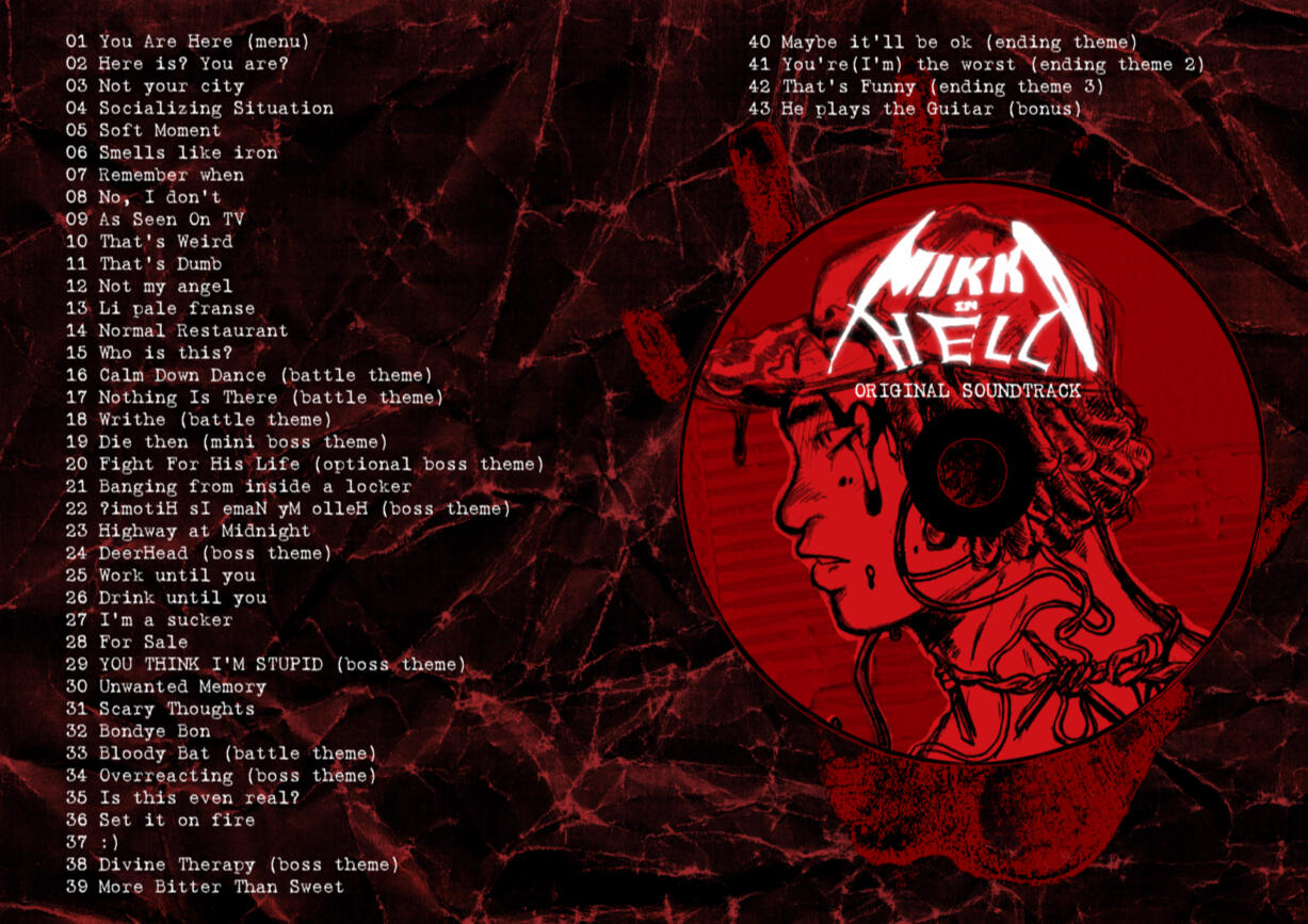 Page for the theoretical soundtrack; the image on the CD was drawn in ink